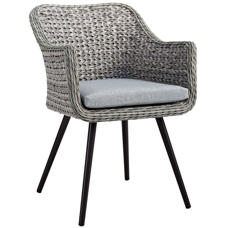 Endeavor 3 Piece Outdoor Patio Wicker Rattan Dining Set - Gray Gray