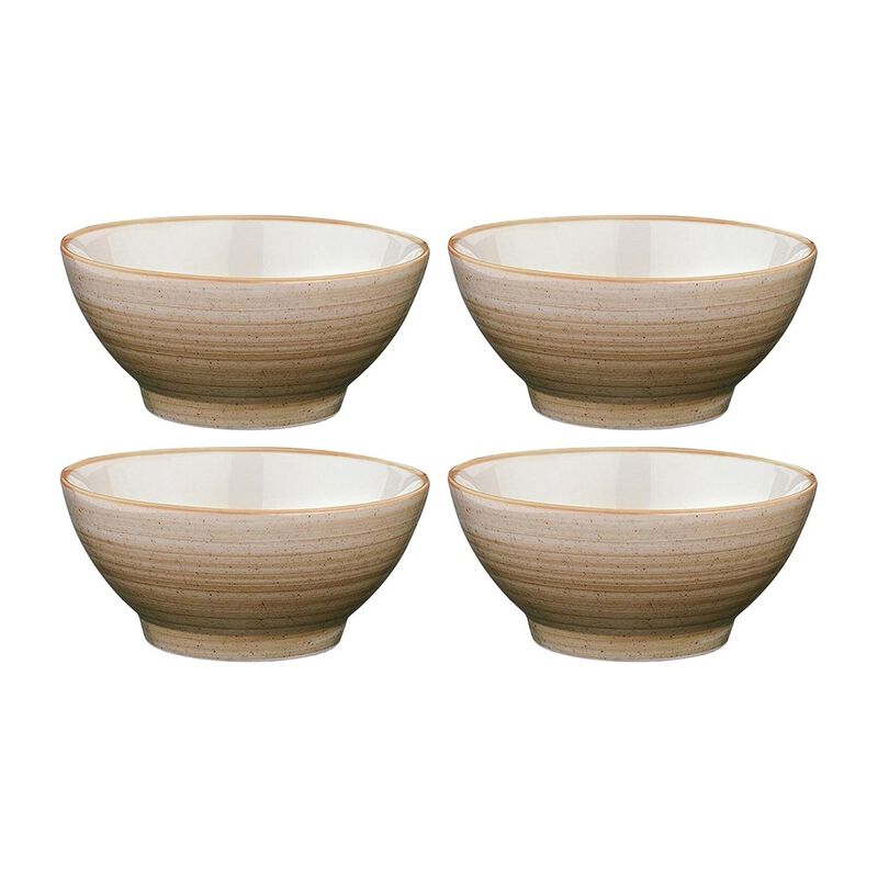 Terrain dia.5.5" h:2.75" 15 oz. Round Brown Porcelain Bowl (Set of 4)