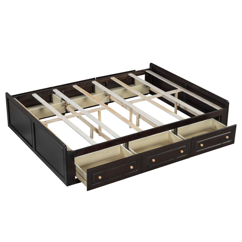 Merax Platform Bed Frame with 6 Drawers