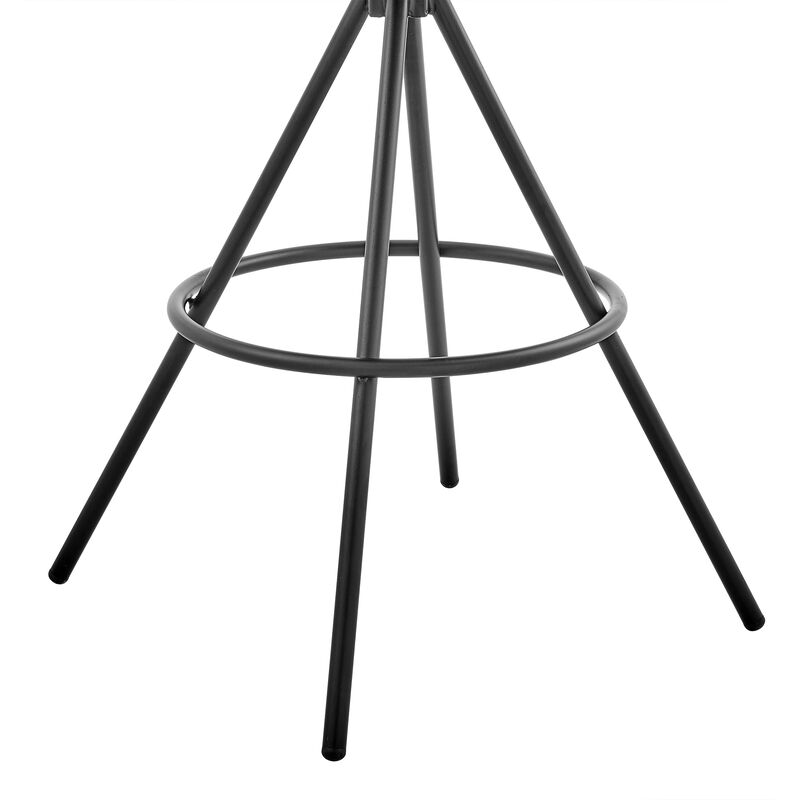 Odessa  Counter Height Bar Stool in Charcoal Fabric and Black Finish