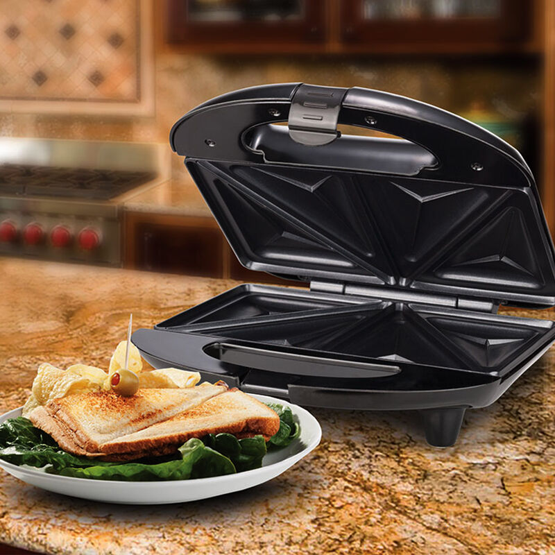 Brentwood Non Stick Dual Sandwich Maker in Black and Silver
