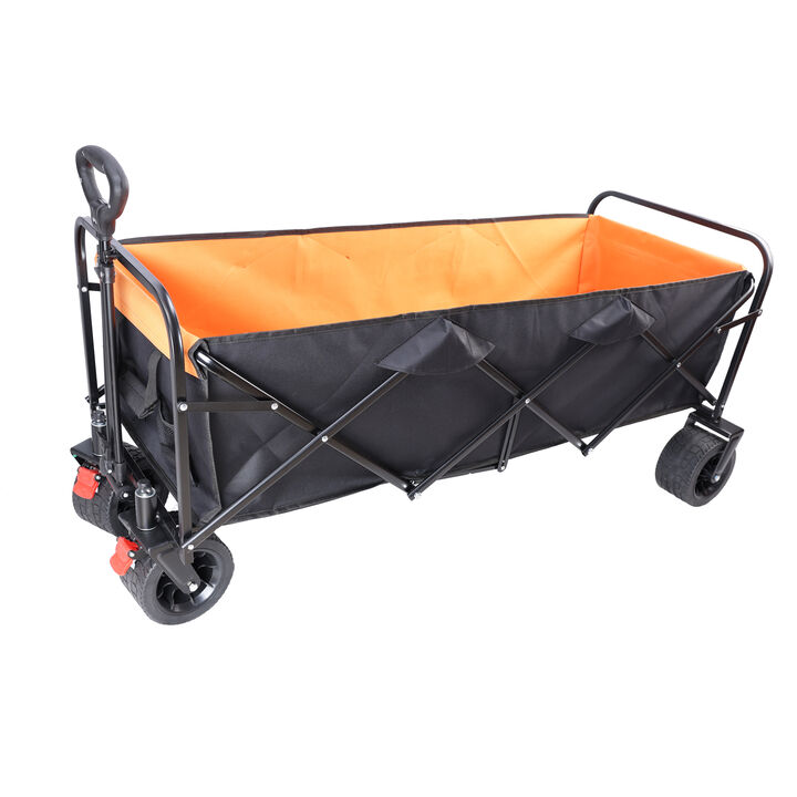 Streamdale Foldable XL Beach Cart in Black & Orange