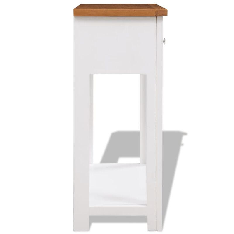 vidaXL Console Table 32.7"x11.8"x28.7"Solid Oak Wood