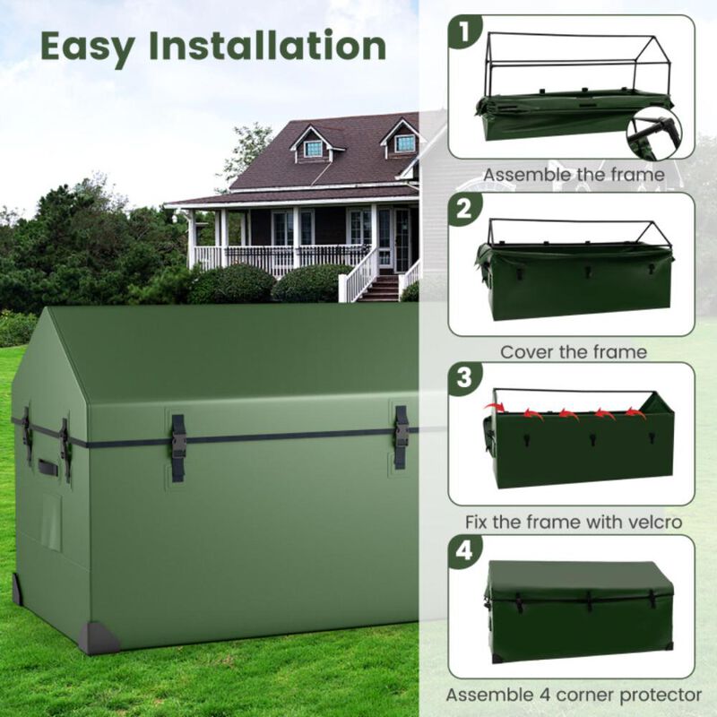 Hivvago Waterproof Outdoor Storage Box with Ventilated Window, Adjustable Snap
