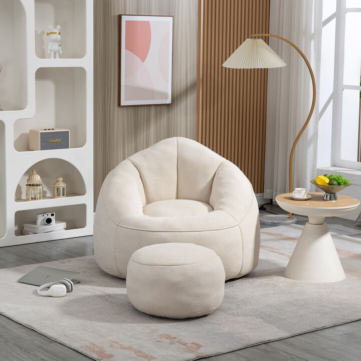 Merax Bean Bag Sofa Accent Chair with Footrest