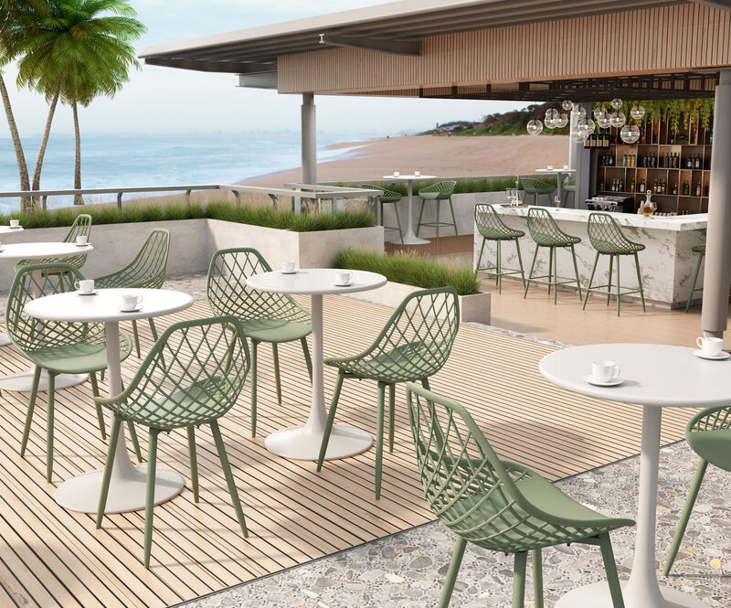 KURV® OUTDOOR & INDOOR ARMLESS DINING CHAIR (Set of 2)
