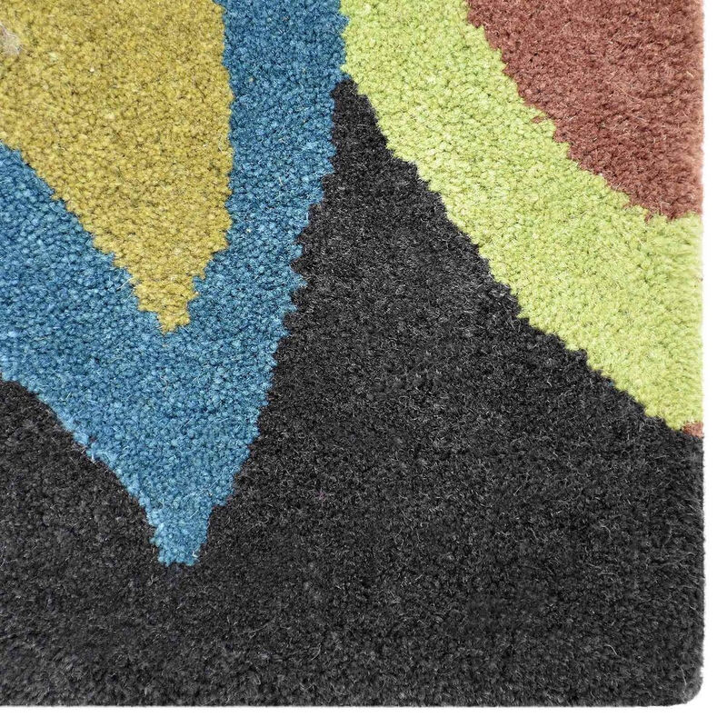 RUGSOTIC CARPETS HAND TUFTED WOOL ECO-FRIENDLY AREA RUGS  - 5'x7'6'', Rectangle Shape, Multicolor, Floral Modern Design, High Pile Thick Handmade Area Rugs for Living Room, Bed Room (K03138)