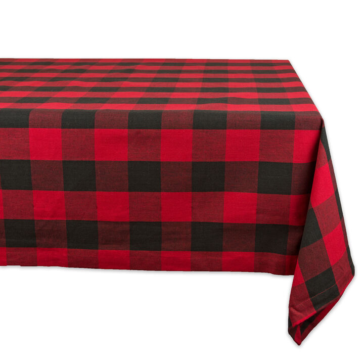 Red and Black Buffalo Checkered Pattern Rectangular Tablecloth 60" x 120"
