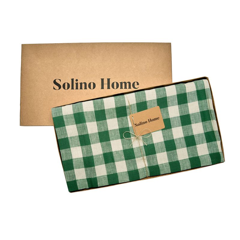 Solino Home 100% Pure Linen Tablecloth | Morgan Check