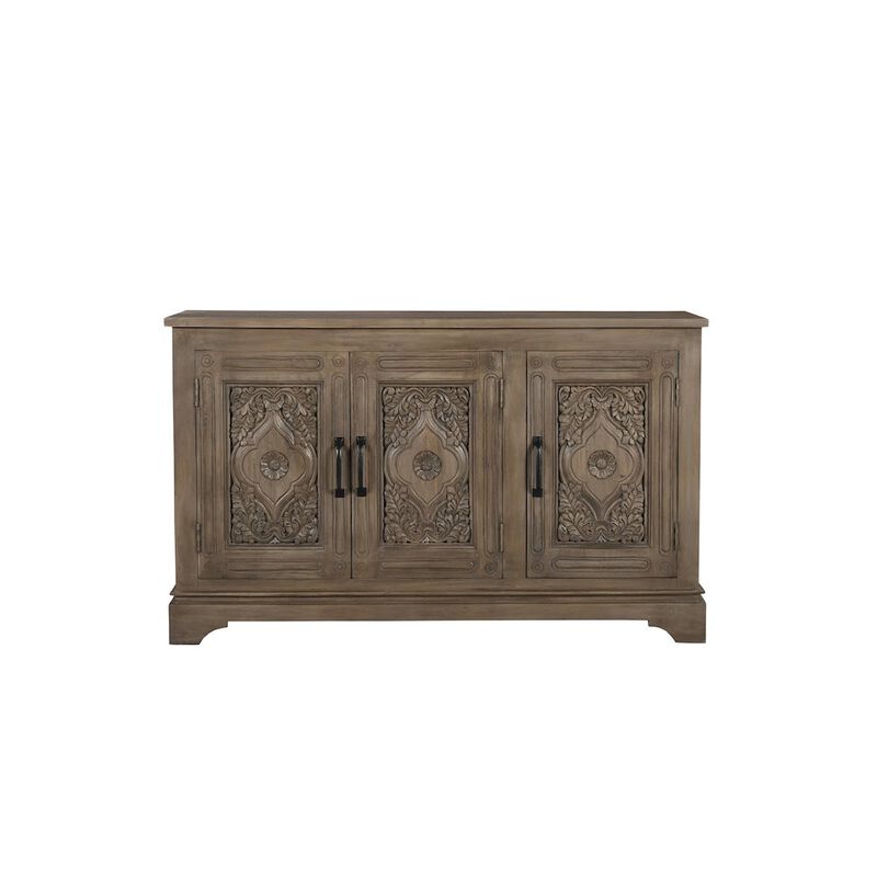 Taran Designs Grayson 3-door Carved Solid Wood Sideboard