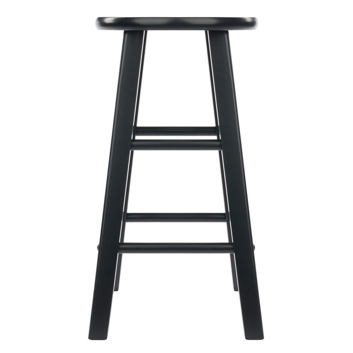Casafoyer Wood Element Counter Stool Set - Sleek Black Finish, Versatile Design