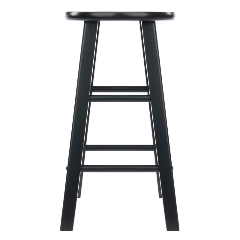 Casafoyer Wood Element Counter Stool Set - Sleek Black Finish, Versatile Design