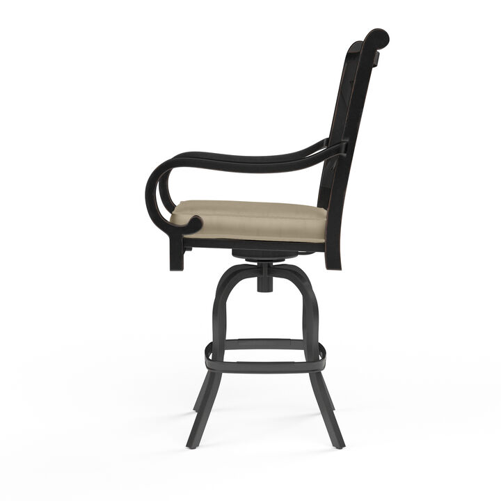 Monterey Counter Stool in Linen Stone with Selt Welt