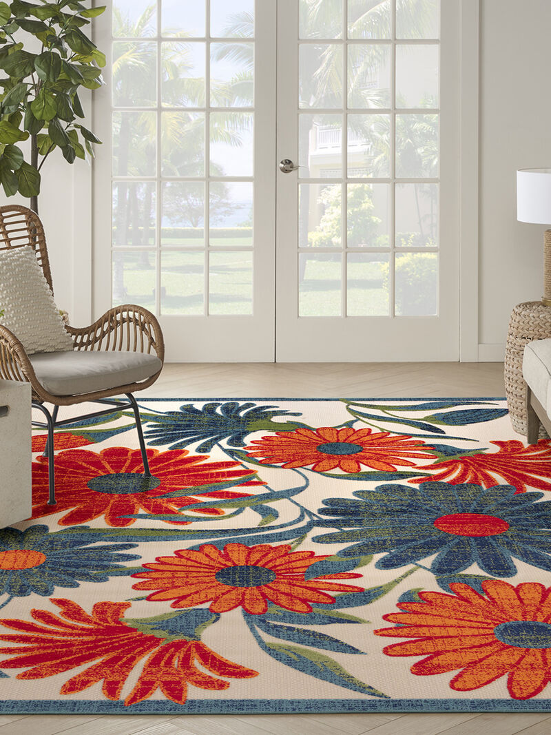 Aloha ALH33 Ivory/Multicolor 6' x 9' Rug