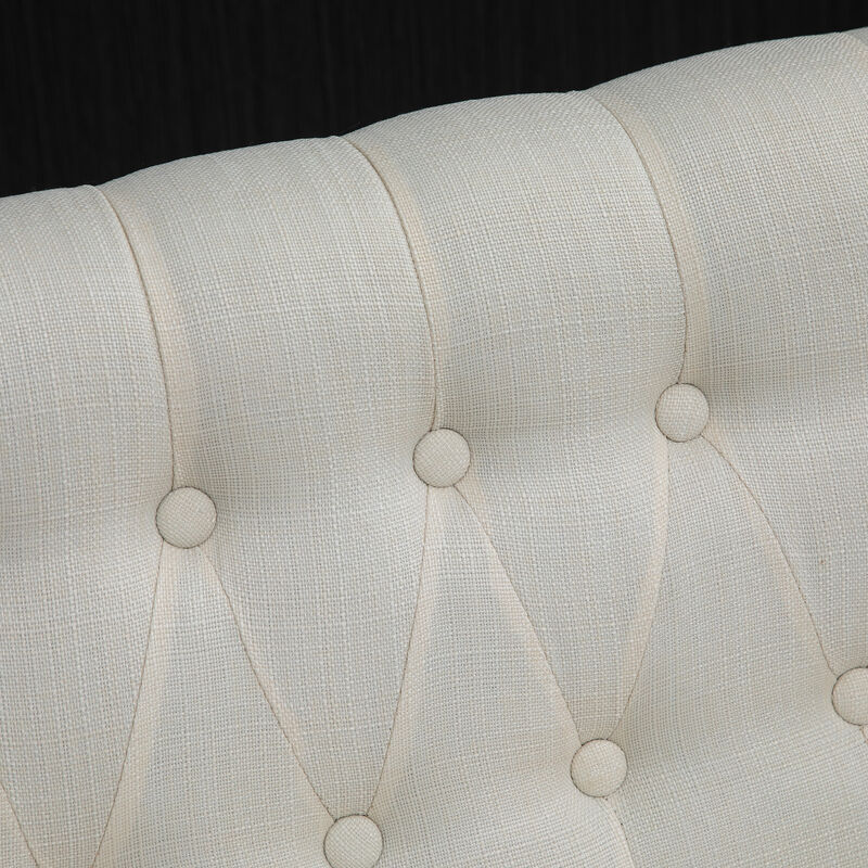 Armless Fabric Loveseat Double Seat Sofa Tufted Upholstery Couch Living Room