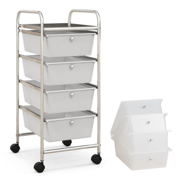 Hivvago 4-Drawer Cart Storage Bin Organizer Rolling with Plastic Drawers