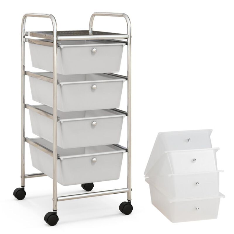 Hivvago 4-Drawer Cart Storage Bin Organizer Rolling with Plastic Drawers
