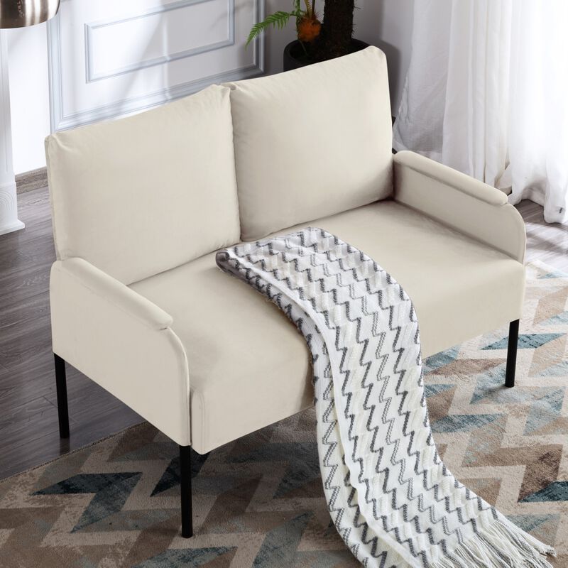 45.7 in. W Square Arm Velvet Modern Straight Sofa