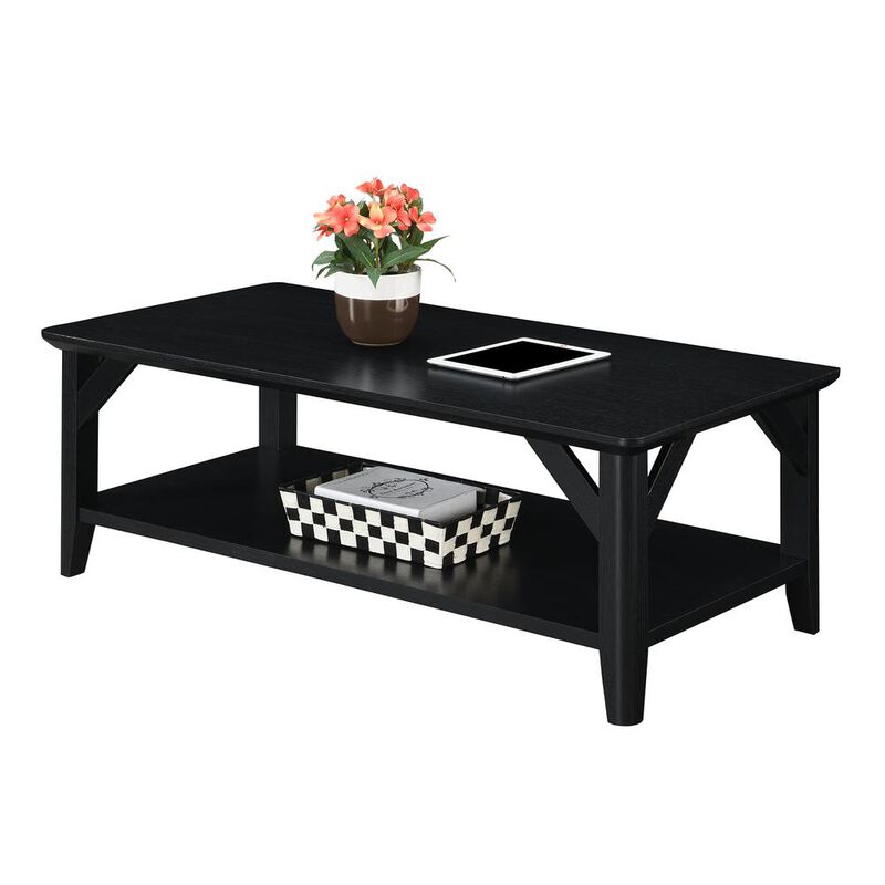 Convenience Concepts Winston Coffee Table with Shelf, Black