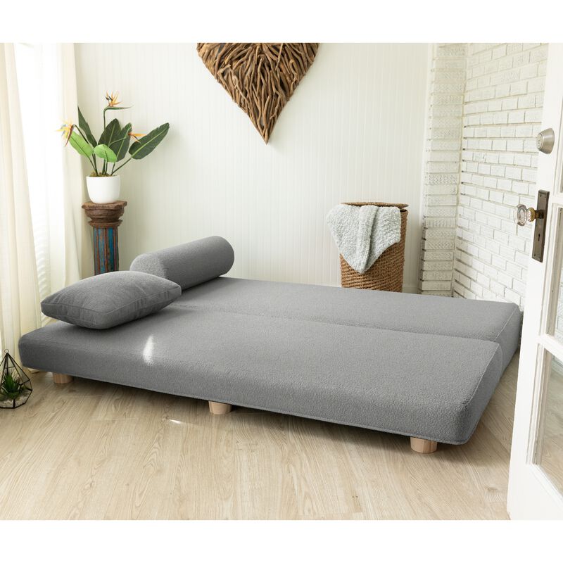 Jaxx Avida Daybed � Fold Out Queen Sleeper � Premium Boucle: Sleek and Modern Lounge for Relaxing and Overnight Guests