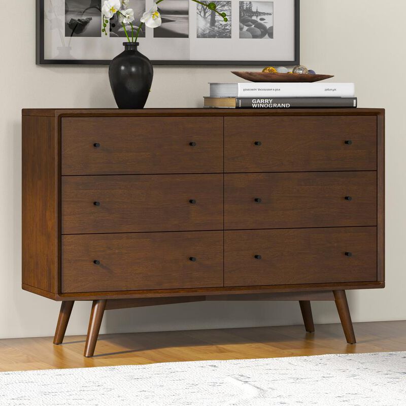 Ashcroft Furniture Co Caroline Mid Century Modern Solid Wood Dresser