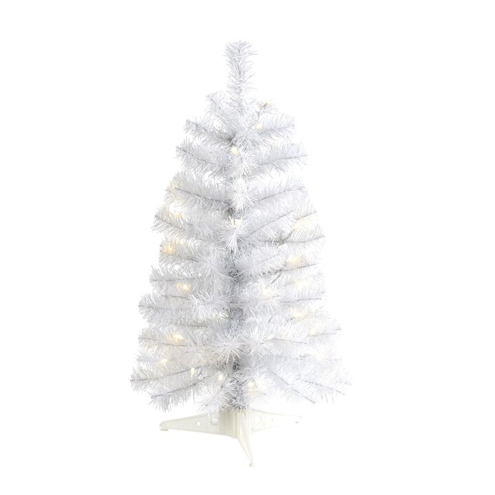 Nearly Natural Green Artificial Christmas Tree with LED Lights and Bendable Braches