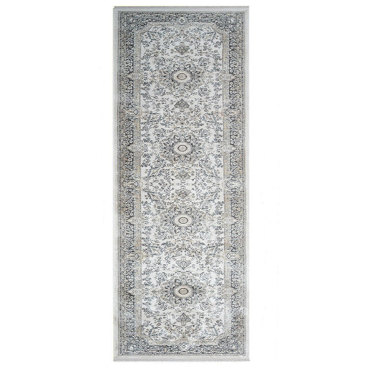 RUGSOTIC CARPETS MACHINE MADE POLYESTER AREA RUGS  - 2'6''x9'10'', Runner Shape, Multicolor Color, Classic Oriental Traditional  Design, Low Pile Machine Made Area Rugs (M00107)