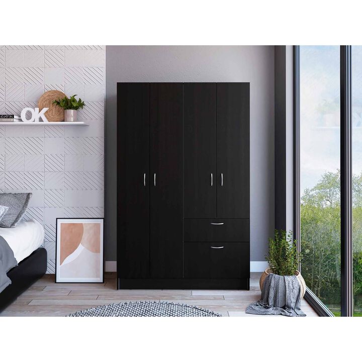 Maltby 1-Drawer Rectangle Armoire Black Wengue And White