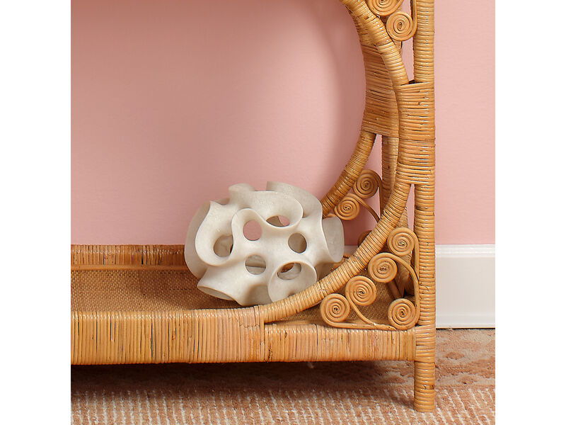 Ribbon Sphere in White Resin