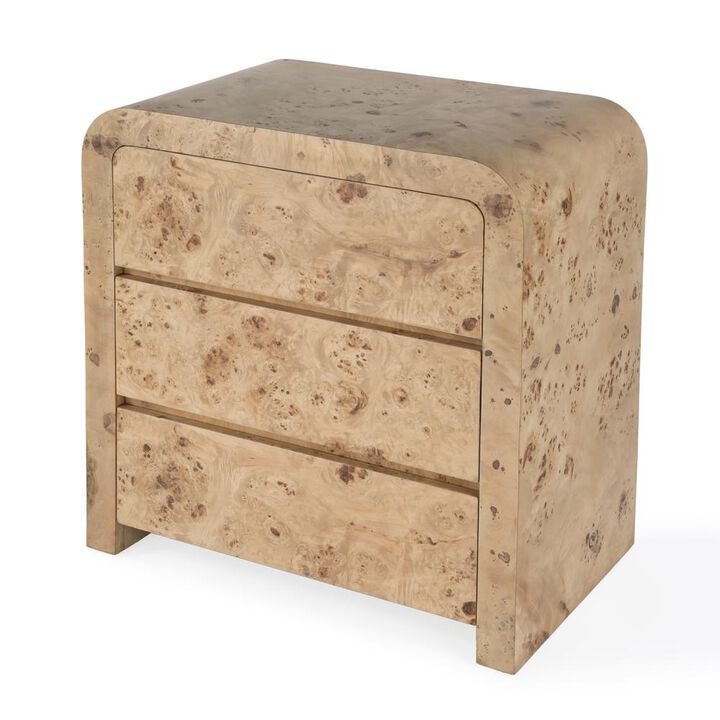 Butler Specialty Cora 3 Drawer Curved Chest, Light Brown