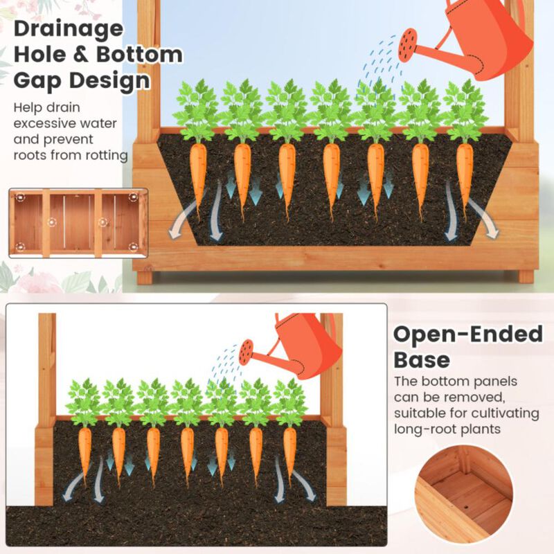 Hivvago Raised Garden Bed with Arch Trellis