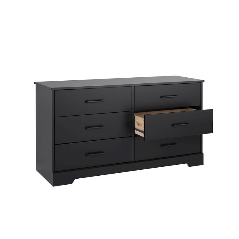 Prepac Dresser, Black Dresser for Bedroom, Chest of Drawers with 6 Drawers