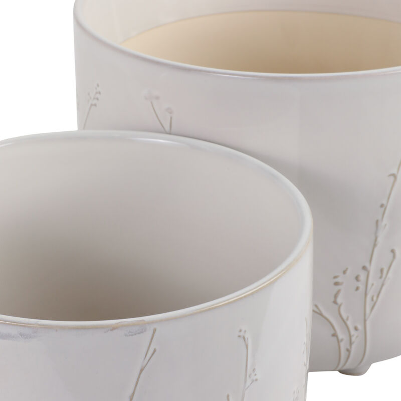 Ivory Stoneware Planters