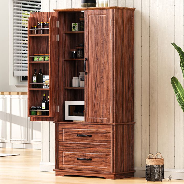 Merax Farmhouse Kitchen Pantry Cupboard Cabinet