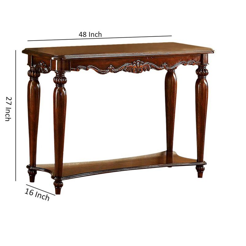 Bunbury Traditional Sofa Table, Cherry - Benzara