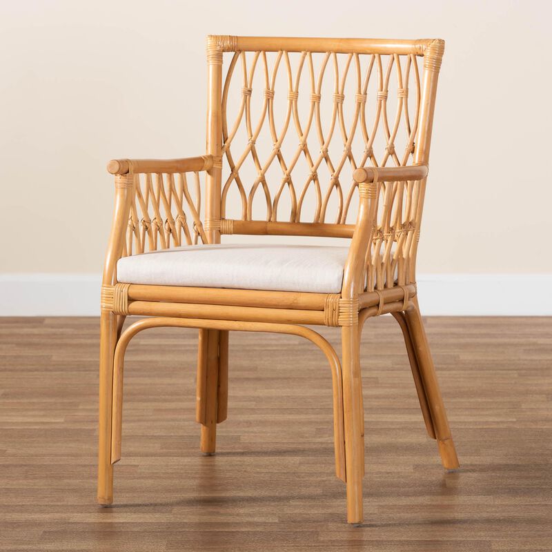 Bali & Pari Maisa Bohemian Light Honey Rattan Arm Chair