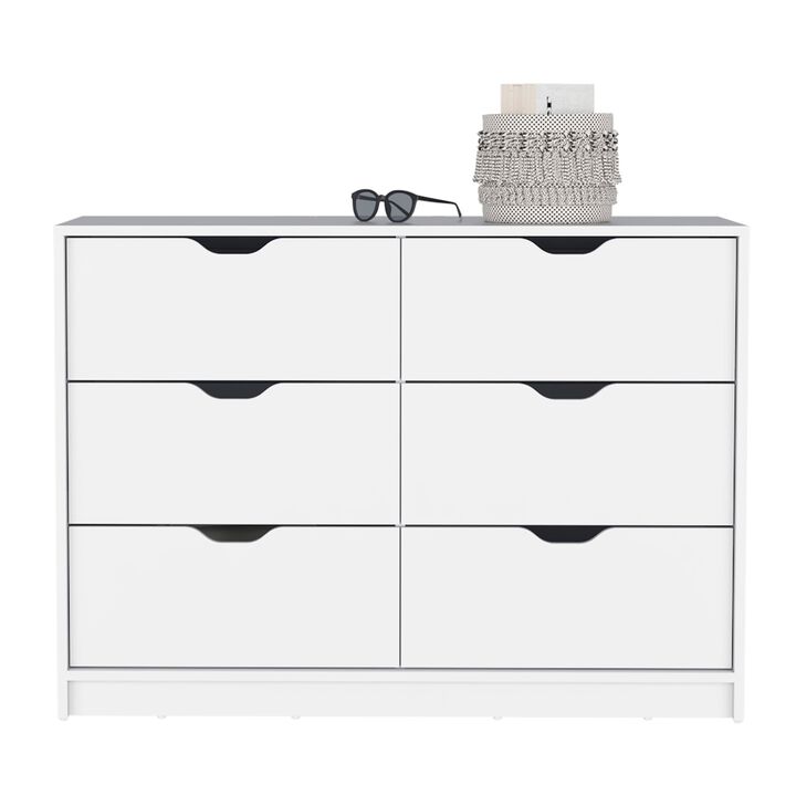 DEPOT E-SHOP Houma 4 Drawer Dresser with 2 Lower Cabinets, Drawer Chest