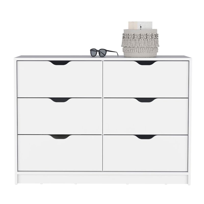 DEPOT E-SHOP Houma 4 Drawer Dresser with 2 Lower Cabinets, Drawer Chest