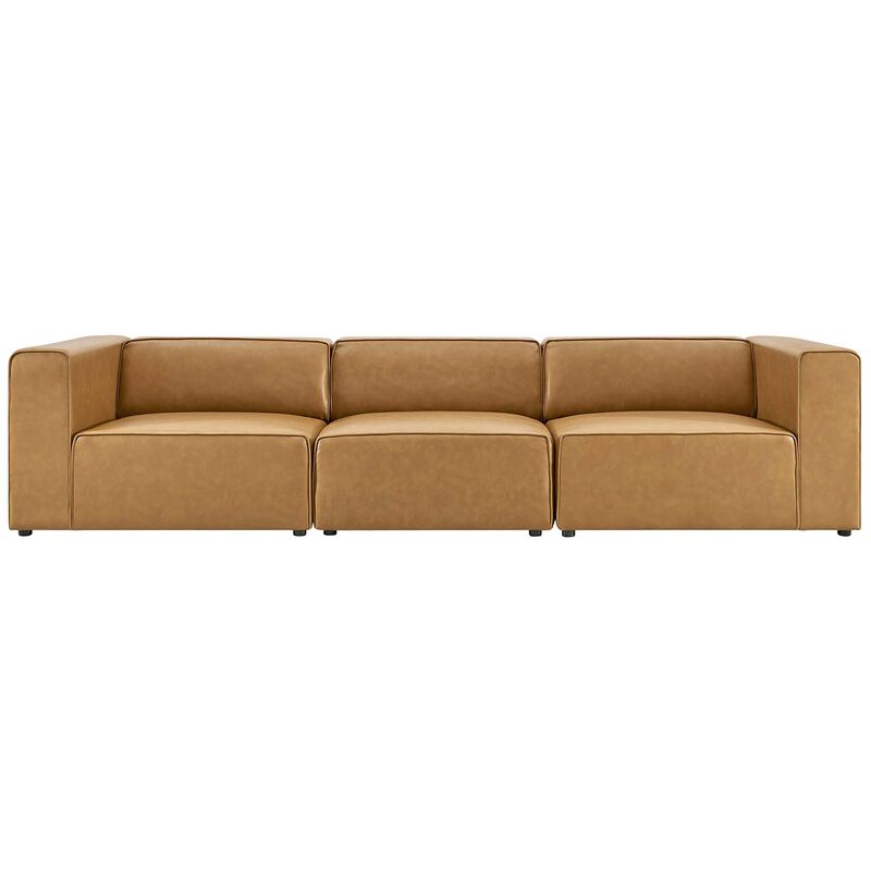 Mingle Vegan Leather 3-Piece Sectional Sofa