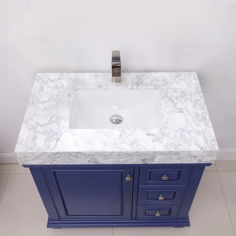 Altair 36 Single Bathroom Vanity Set in Jewelry Blue without Mirror