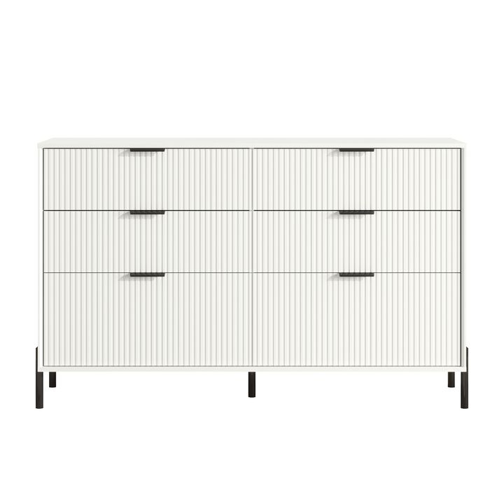 FESTIVO Modern 6-Drawer Double Dresser- Stylish Bedroom Storage Solution