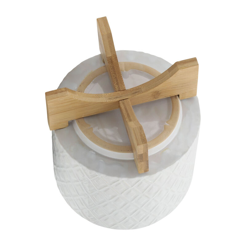 8" Diamond Planter with Stand, White