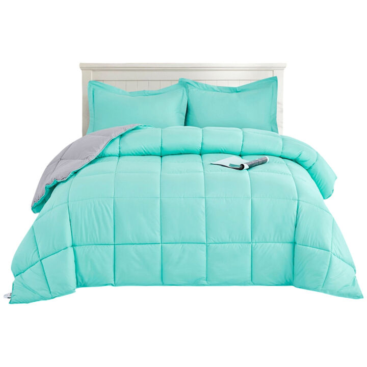 Microfiber 3-Piece Reversible Comforter Set – Traditional Soft Bedding for All Seasons