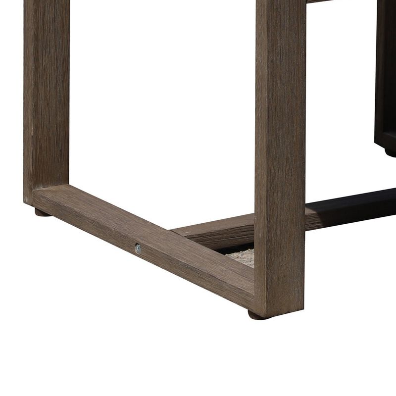 Neji 24 Inch Dining Chair, Burnt Brown Eucalyptus Wood Frame, Thick Cushion-Benzara