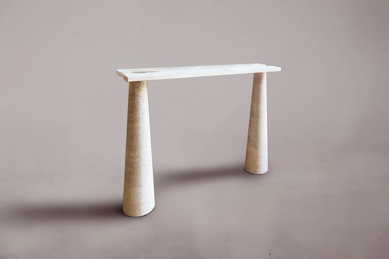 Flamant Travertine Console Table 47.2"