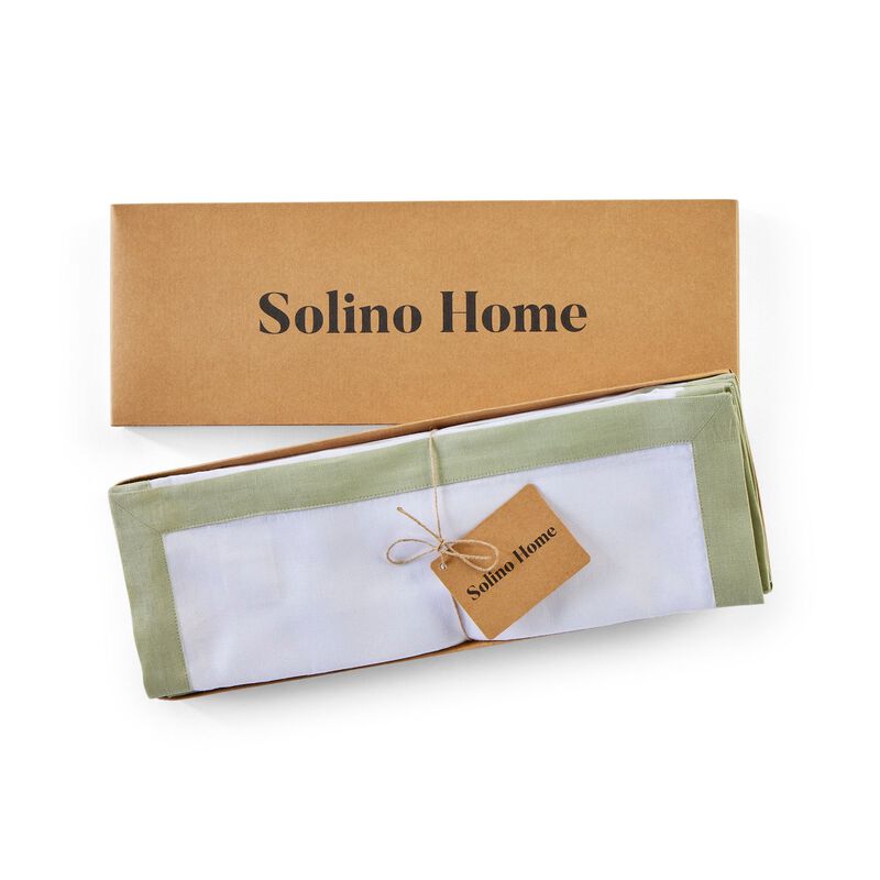 Solino Home 100% Pure Linen Placemats 14 x 19 Inch Set of 4 | Classic
