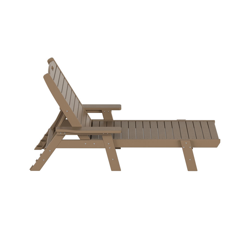WestinTrends Adirondack Outdoor Chaise Lounge with Side Table Set