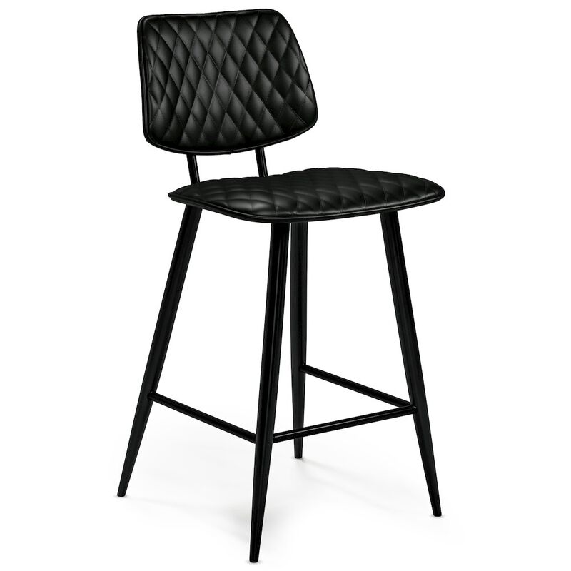 Simpli Home Raya Counter Height Stool (Set Of 2) In Black Vegan Faux Leather