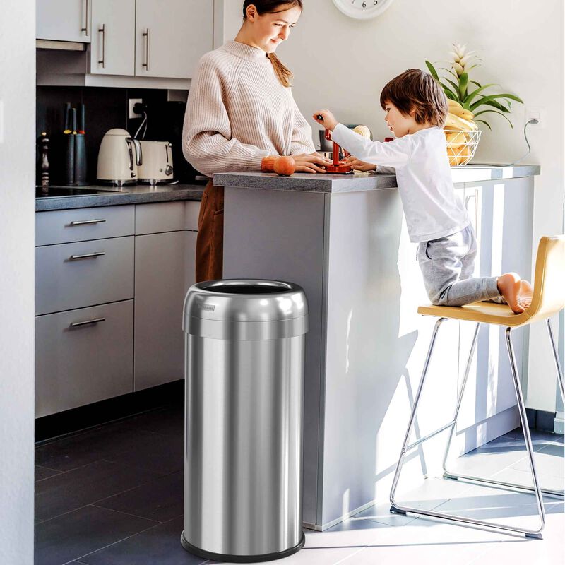 iTouchless 16 Gallon / 60 Liter Round Open Top Trash Can