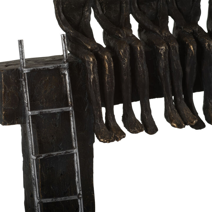 15" People on Ledge, Bronze